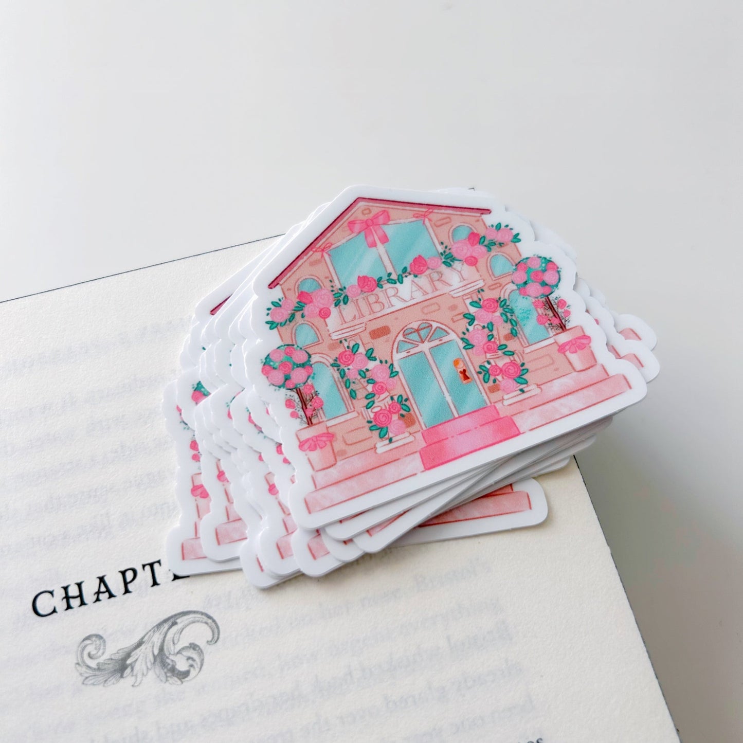 Pink Library Sticker