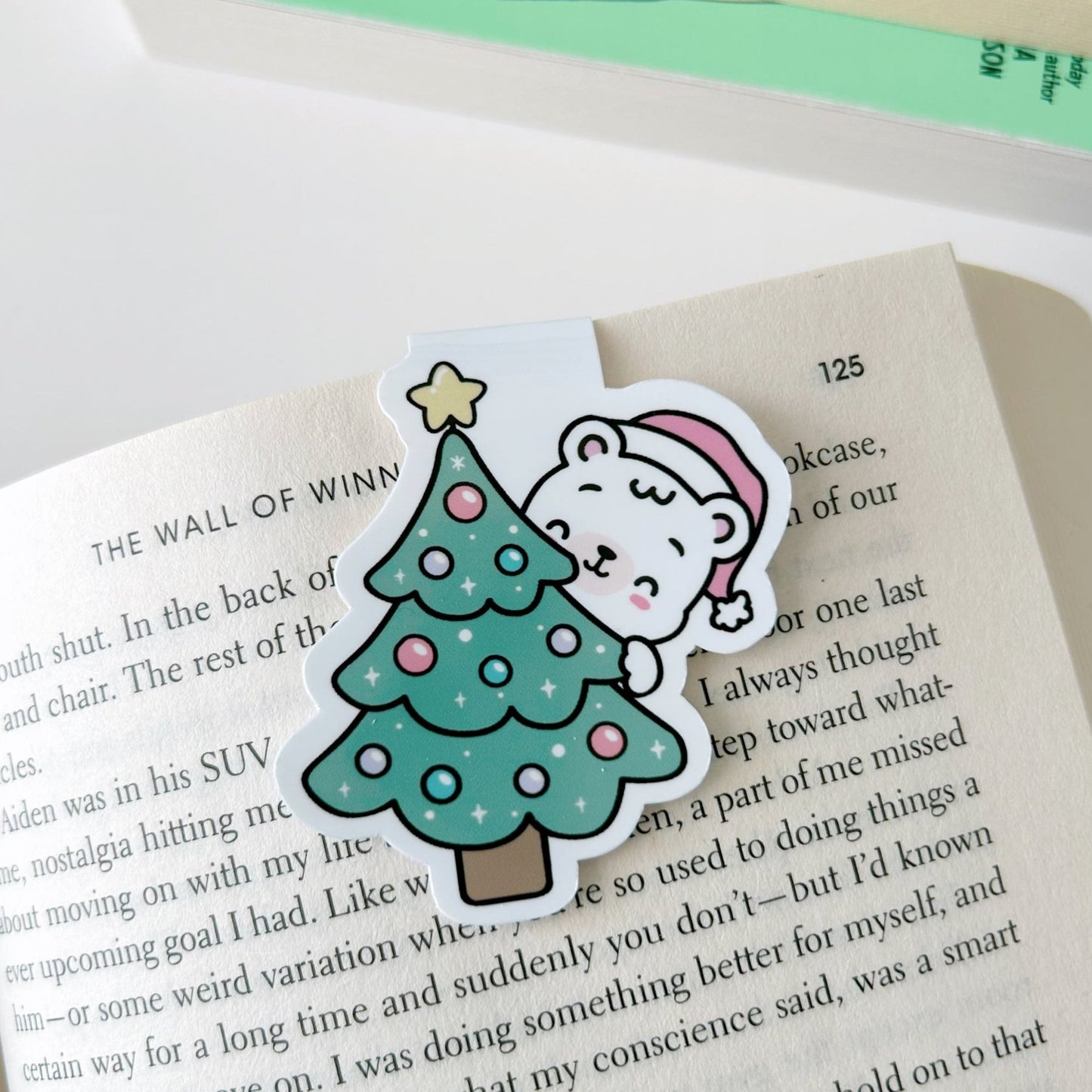 Christmas Tree Bear Magnetic Bookmark