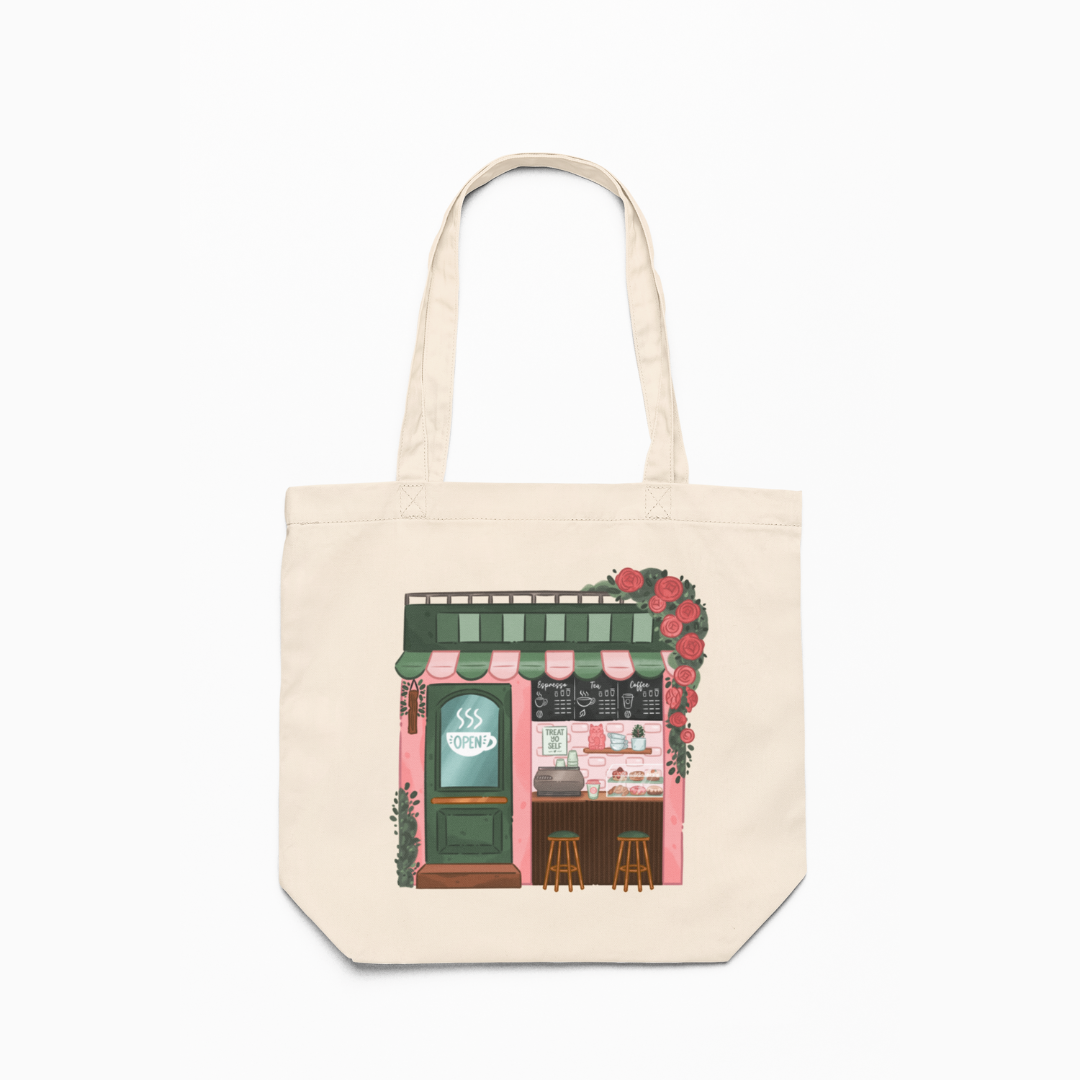 Coffee Shop Canvas Tote Bag