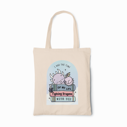 Fighting Dragons Tote Bag