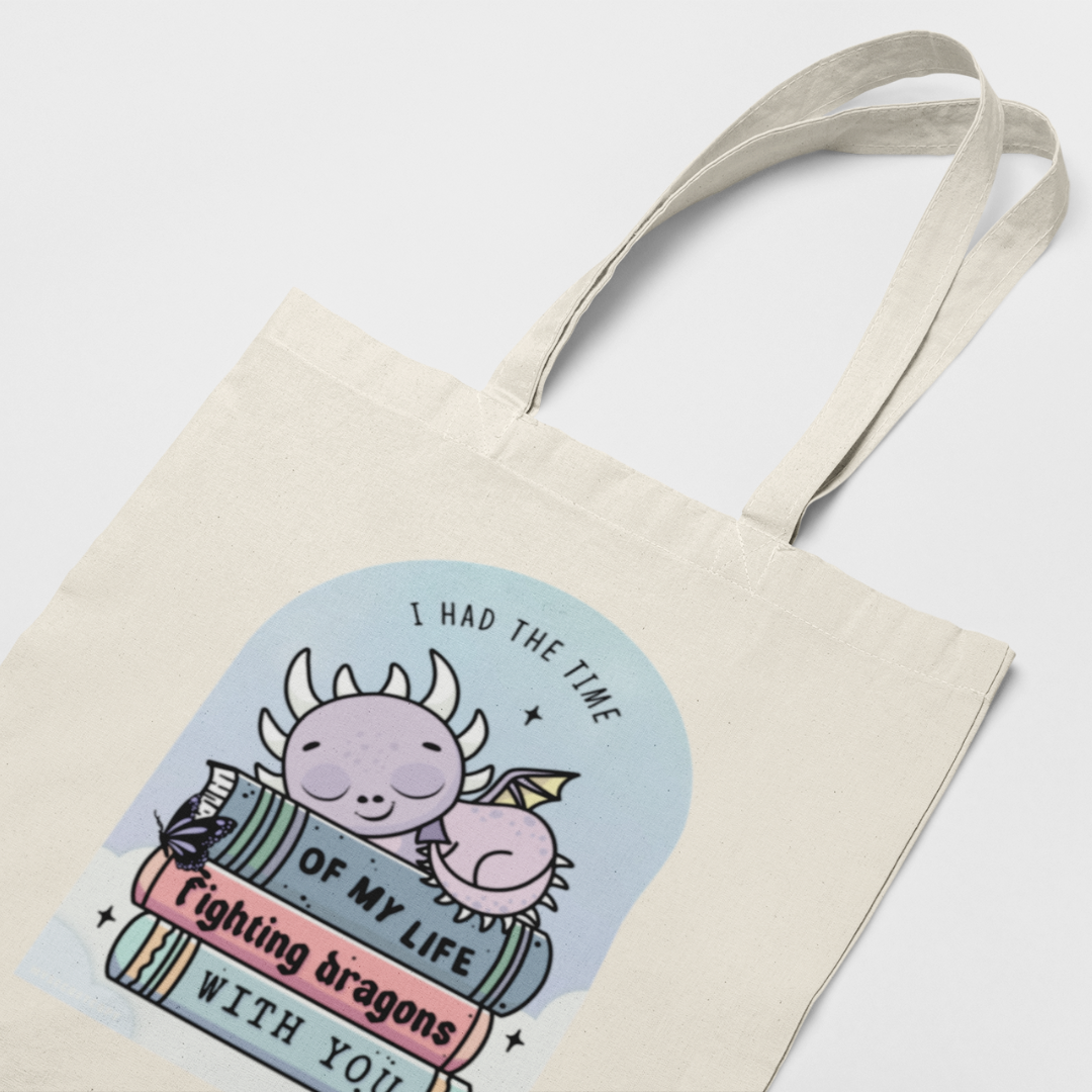 Fighting Dragons Tote Bag