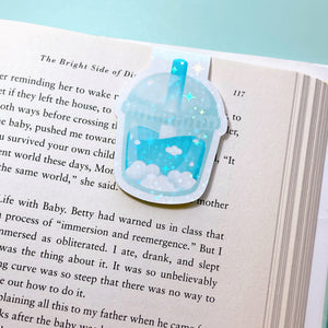 Clouds Sparkle Boba Magnetic Bookmark