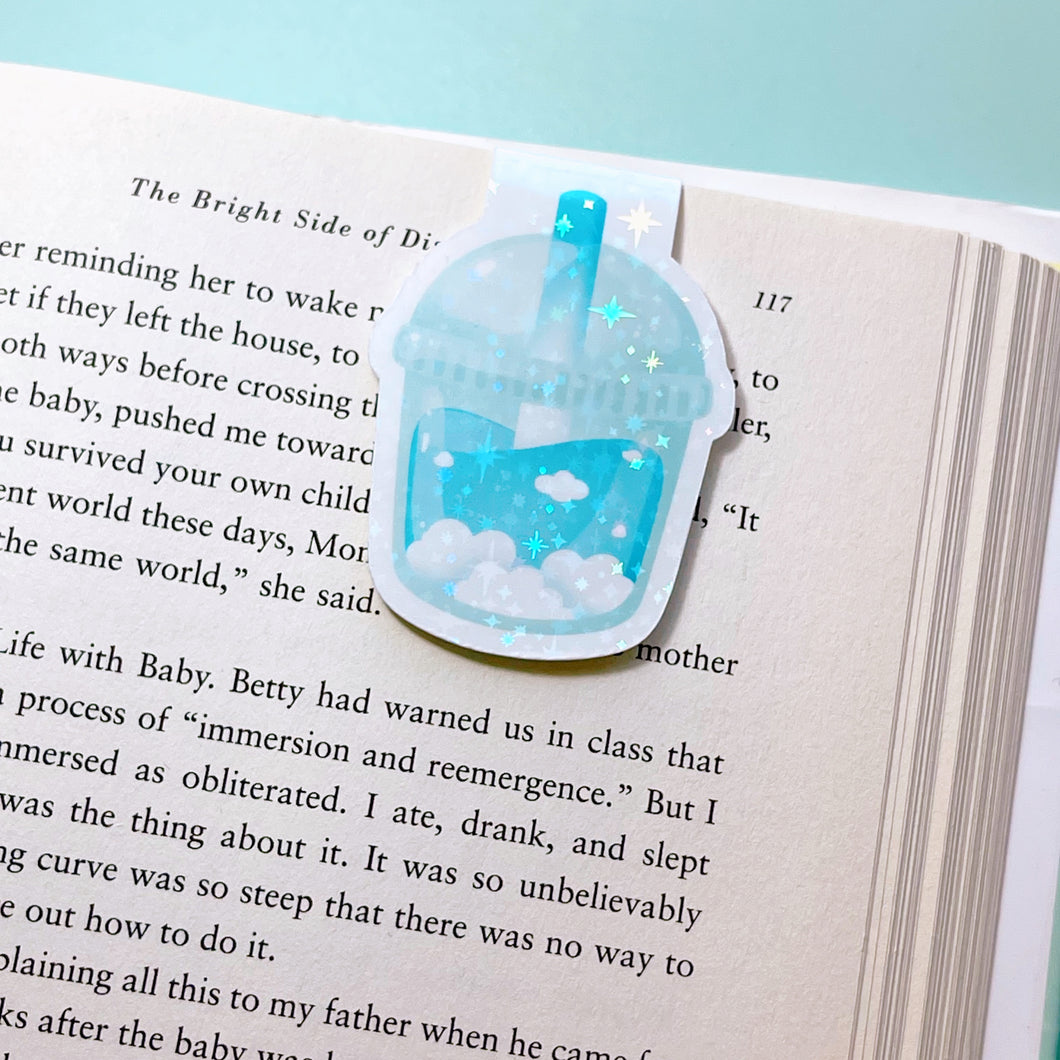 Clouds Sparkle Boba Magnetic Bookmark