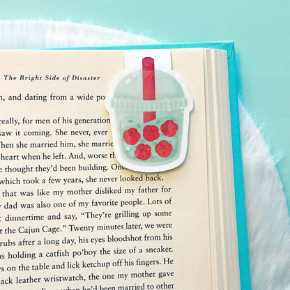 Roses Sparkle Boba Magnetic Bookmark