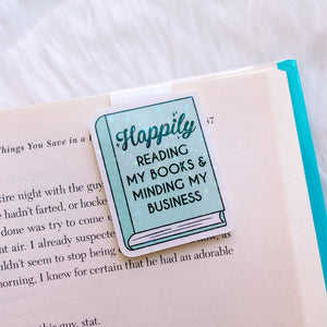 NEW Sparkle Happily Minding My Business Magnetic Bookmark