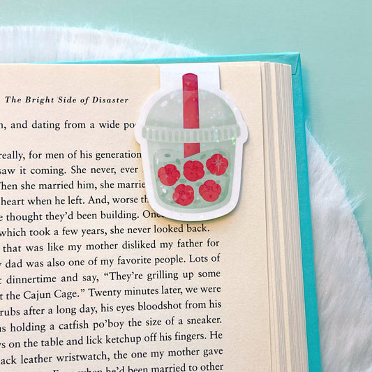 Roses Sparkle Boba Magnetic Bookmark