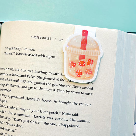 Mushrooms Sparkle Boba Magnetic Bookmark