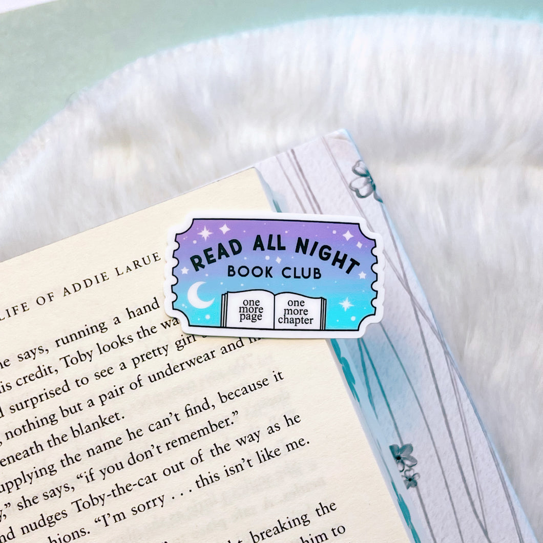 Mini Read All Night Book Club Sticker
