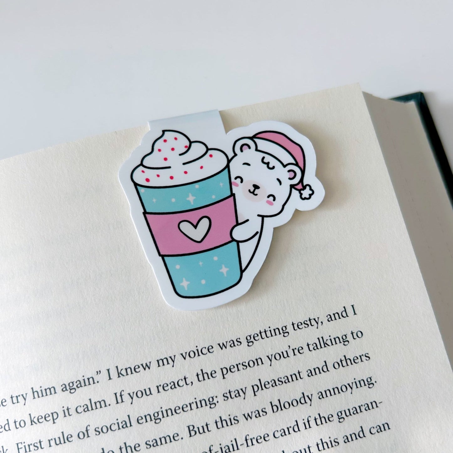 Bear With Latte Magnetic Bookmark