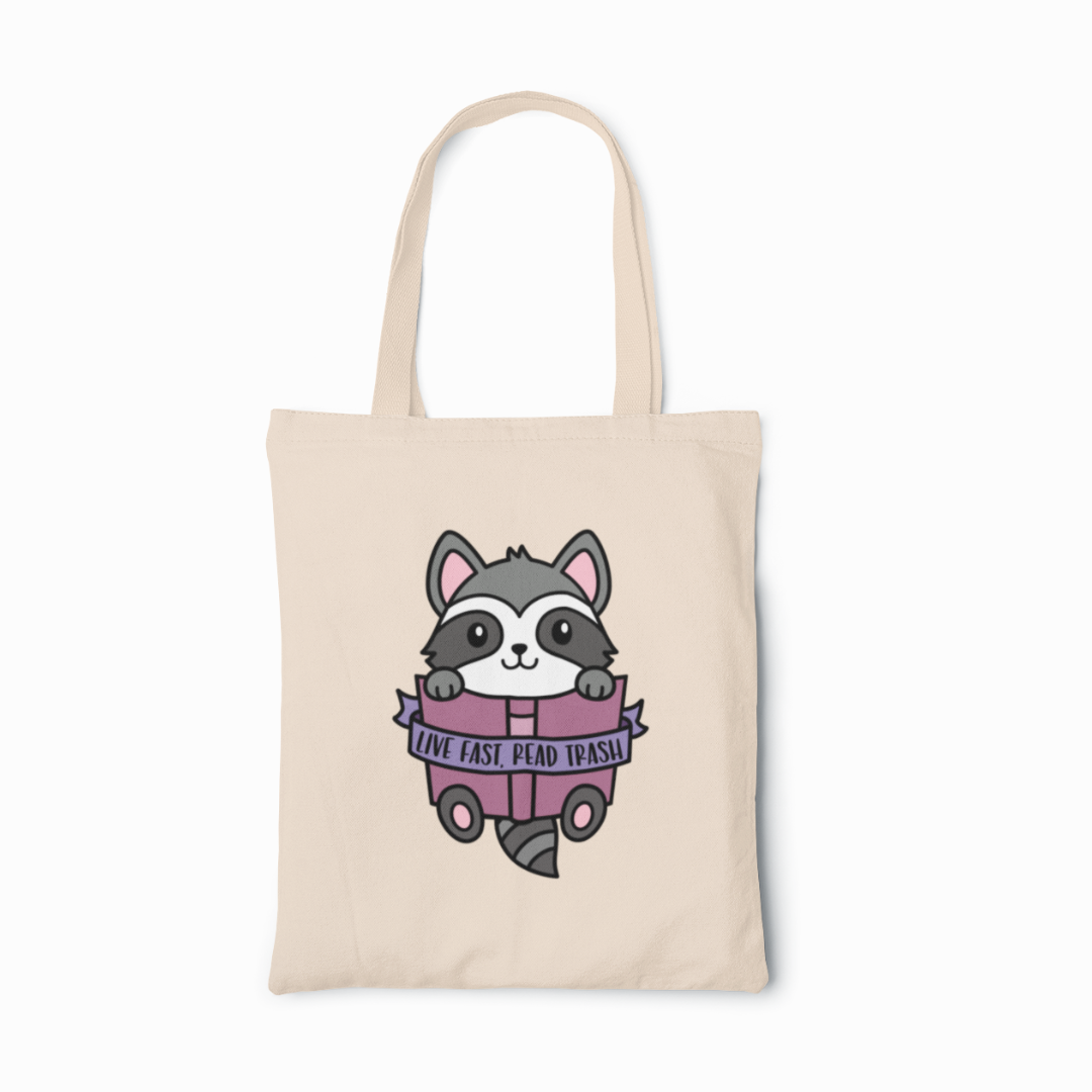 Live Fast Read Trash Tote Bag