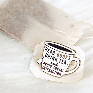 Read Books and Drink Tea Enamel Pin