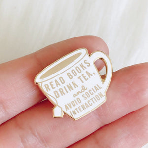 Read Books and Drink Tea Enamel Pin