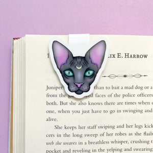 Moon Cat Magnetic Bookmark