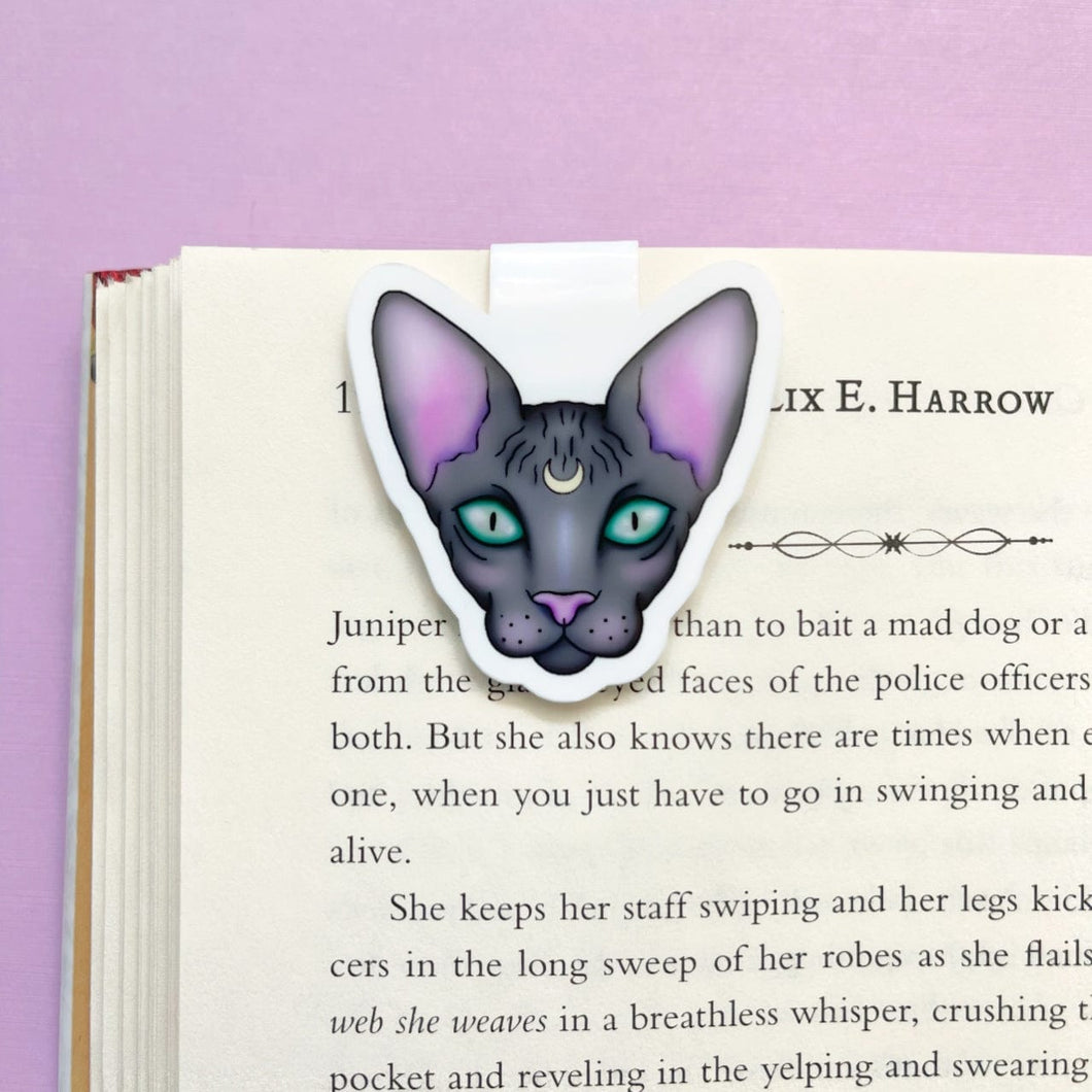 Moon Cat Magnetic Bookmark