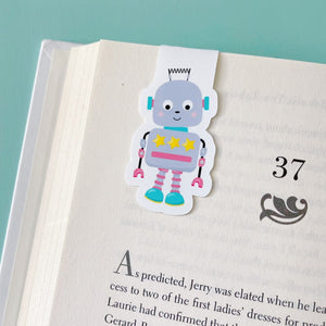 Gray Robot Robot Magnetic Bookmark