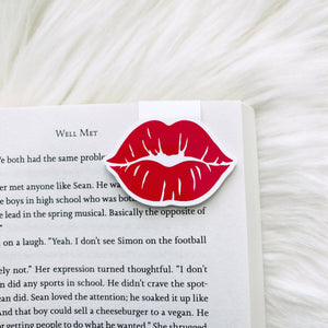 Red Lips Kiss Magnetic Bookmark