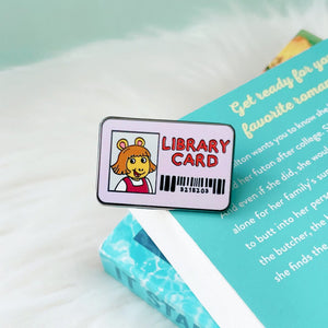 Little Sister Library Card Enamel Pin