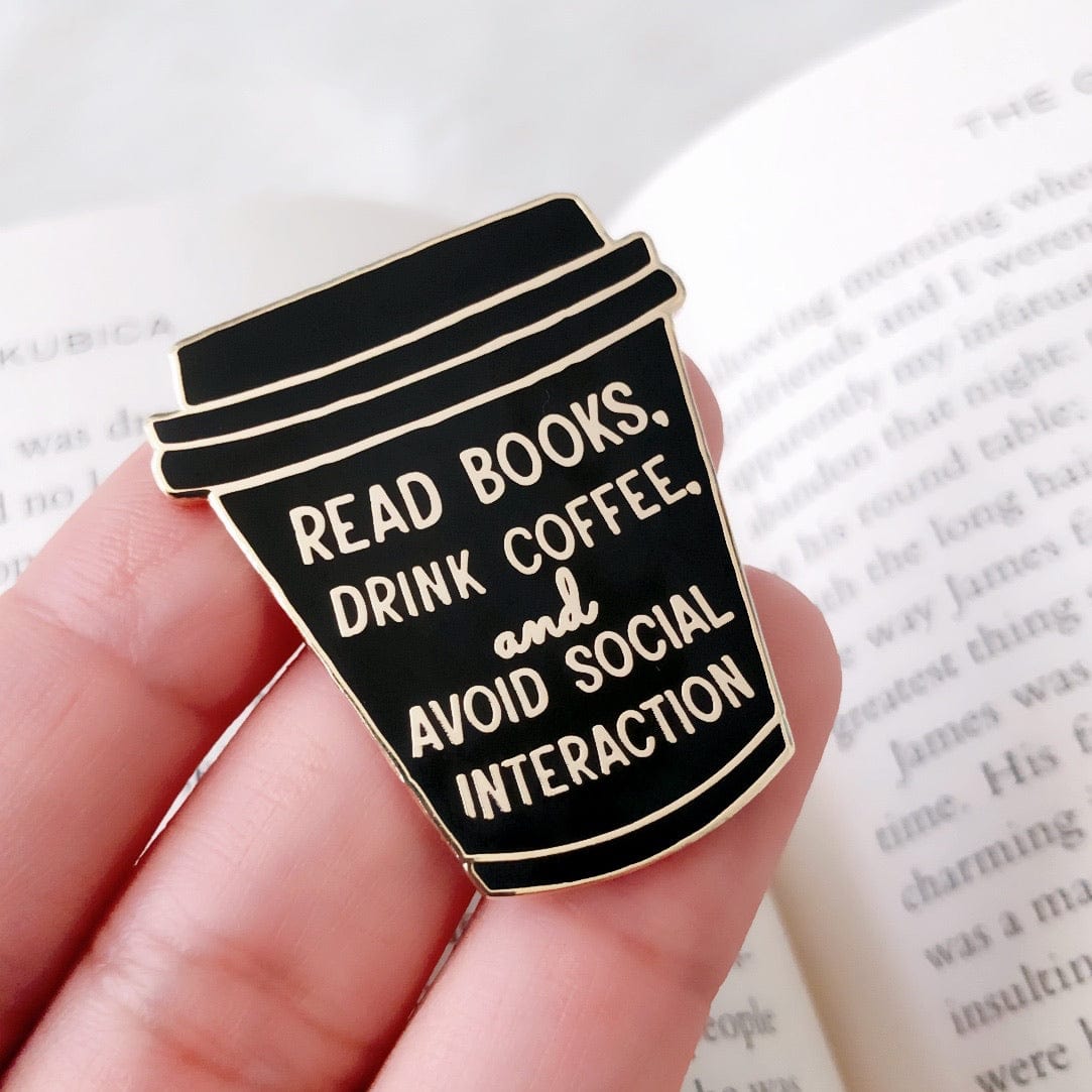 Read Books and Drink Coffee To-Go Cup Enamel Pin