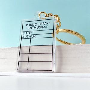 Transparent Library Enthusiast Keychain