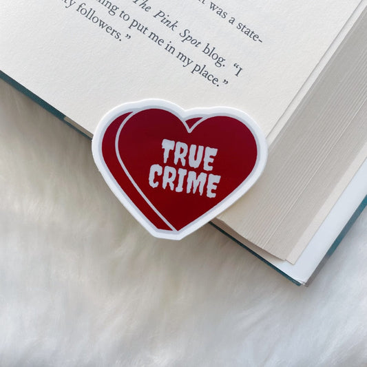True Crime Conversation Heart Sticker