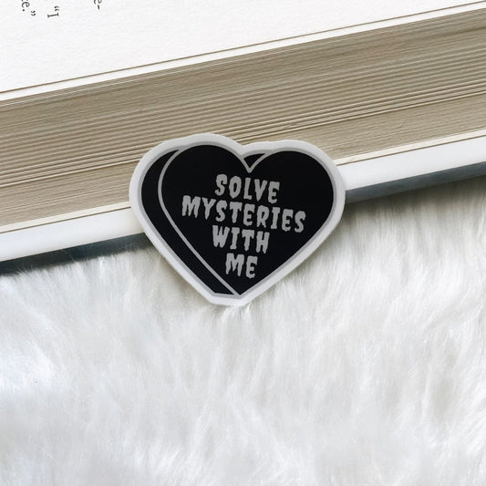 Solve Mysteries with Me Conversation Heart Sticker