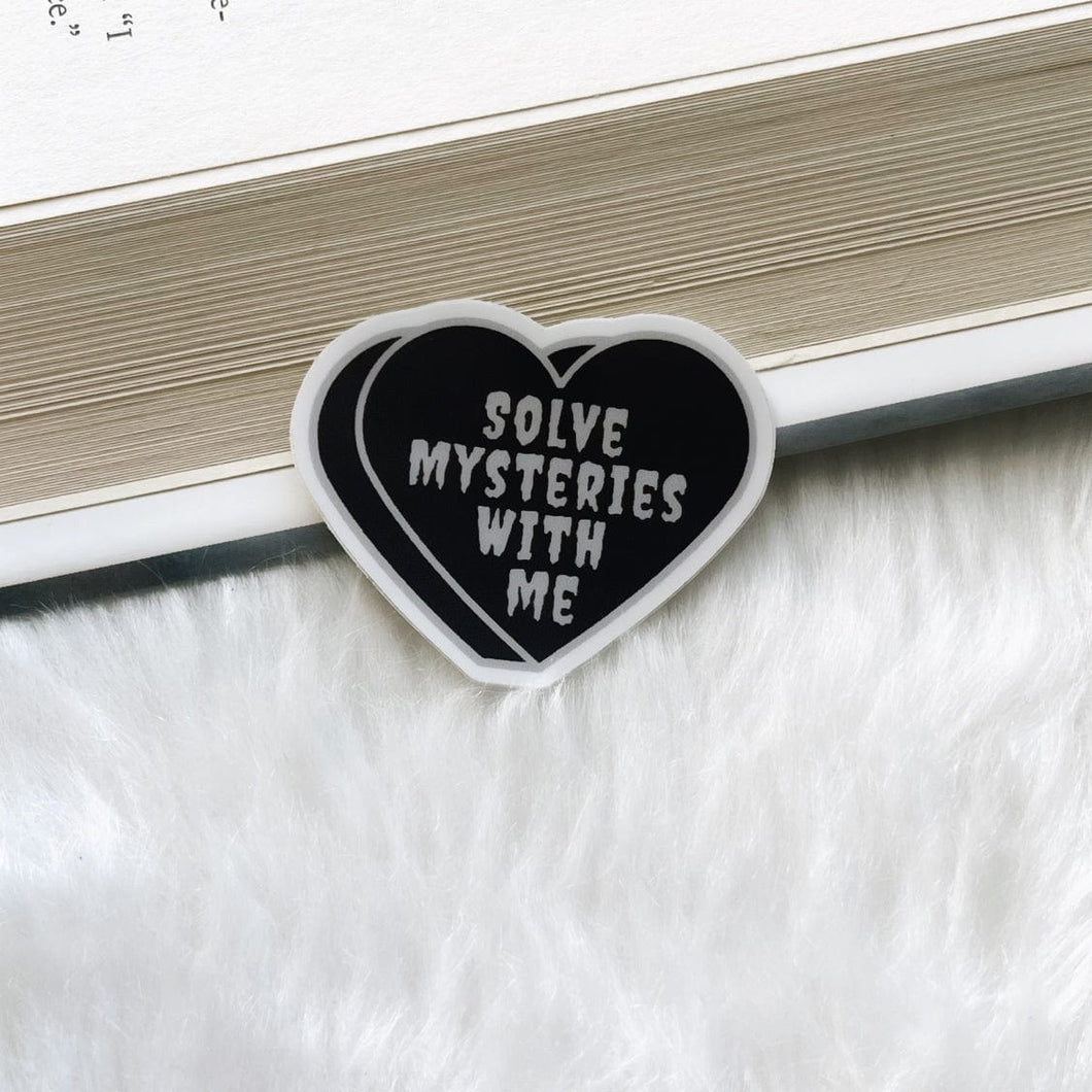 Solve Mysteries with Me Conversation Heart Sticker