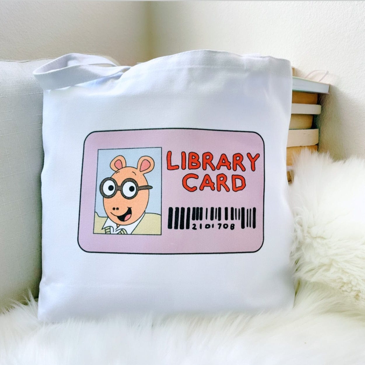 Library Card Canvas Tote