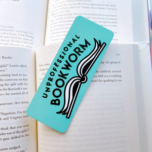 Teal Unprofessional Bookworm Bookmark
