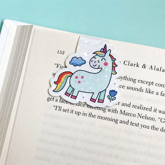 Mint Holographic Unicorn Magnetic Bookmark