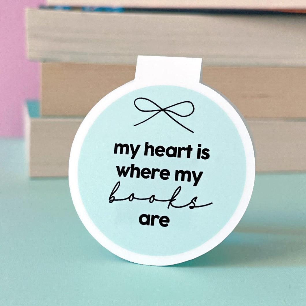 My Heart is Where My Books Are Magnetic Bookmark