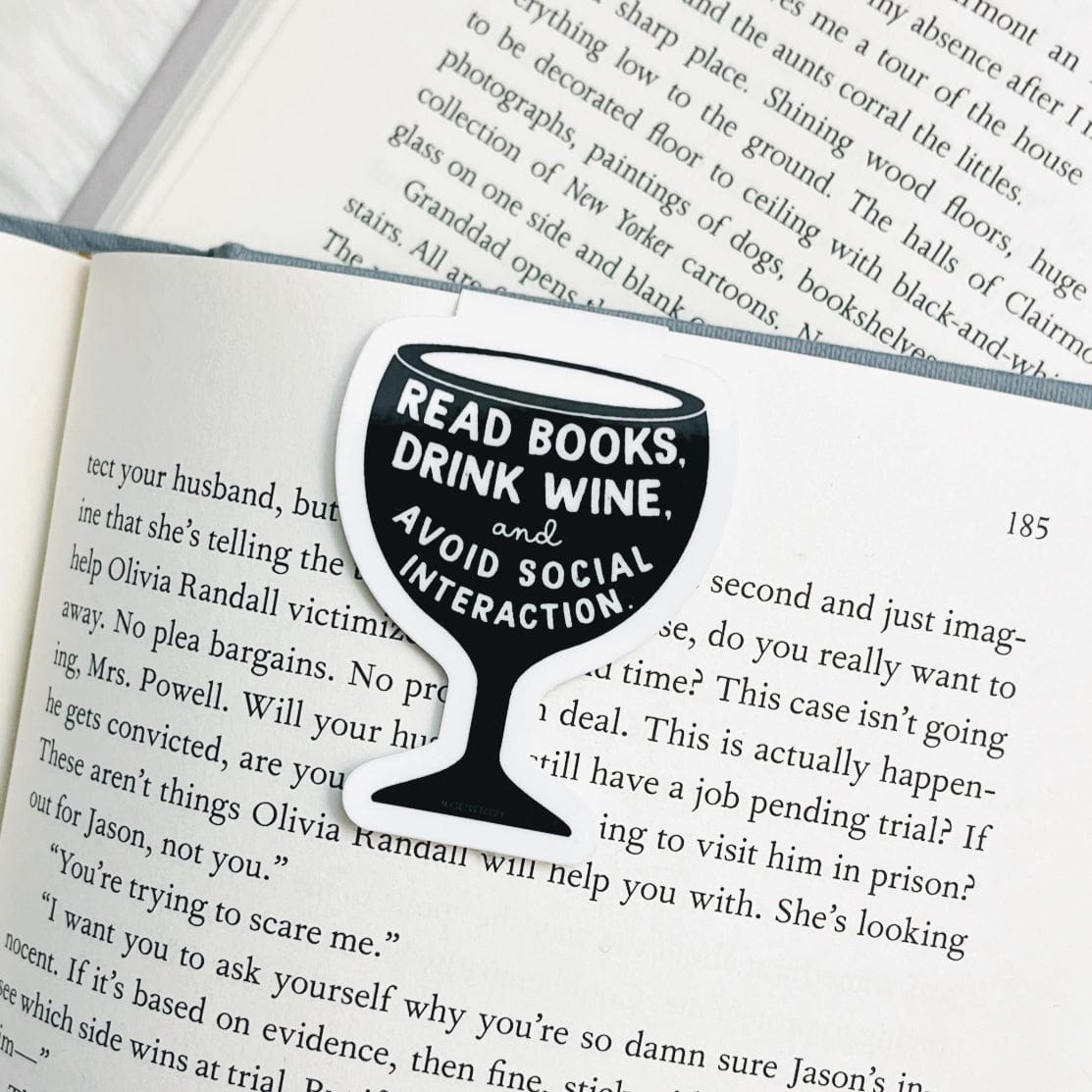 Read Books Drink Wine Magnetic Bookmark