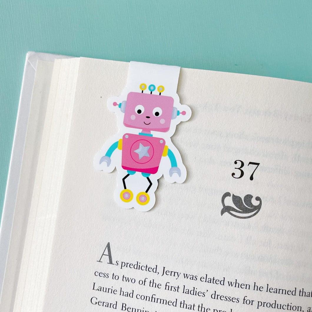 Pink Robot Robot Magnetic Bookmark