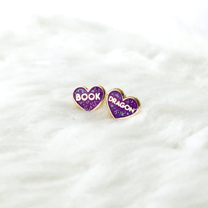 Book Dragon Earrings