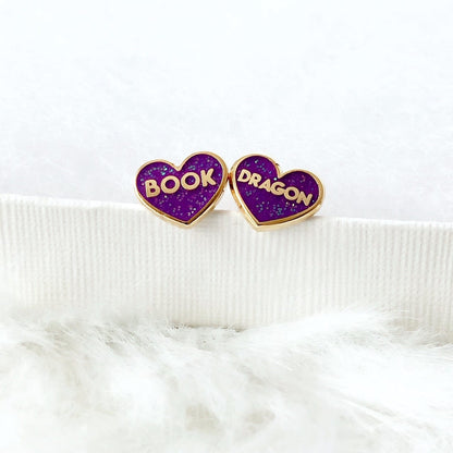 Book Dragon Earrings