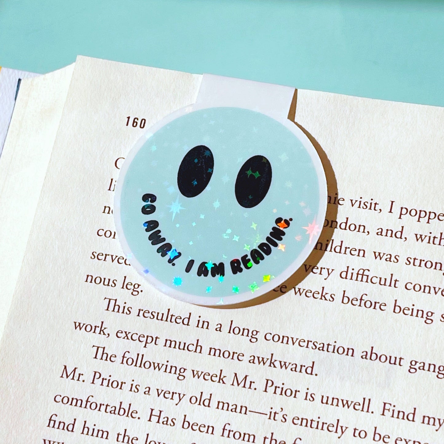 Go Away I Am Reading Smile Sparkle Magnetic Bookmark