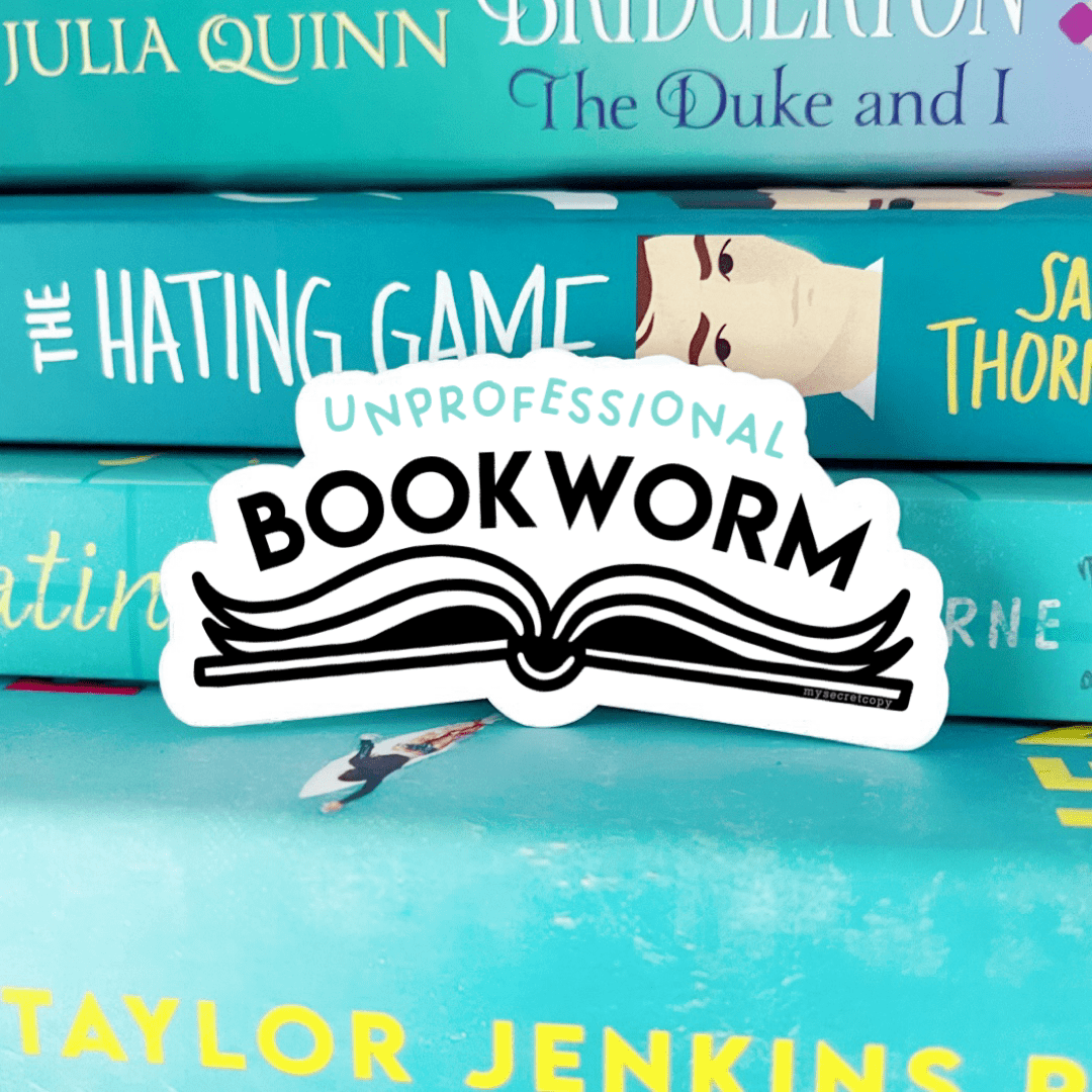 Teal Unprofessional Bookworm Sticker