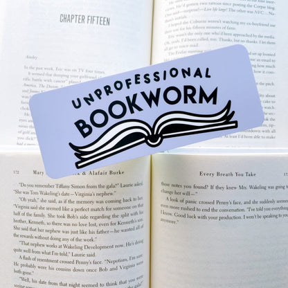 Purple Unprofessional Bookworm Bookmark