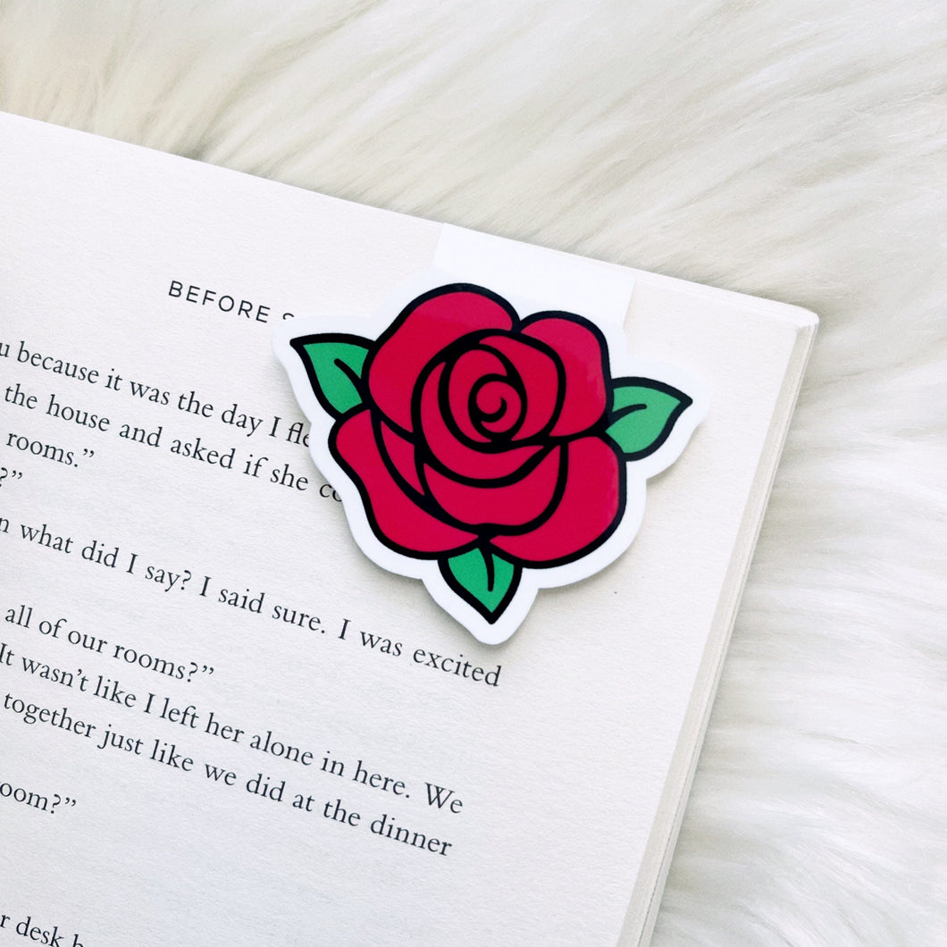 Red Rose Magnetic Bookmark
