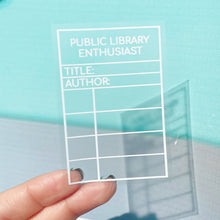 Load image into Gallery viewer, Transparent Library Enthusiast Sticker
