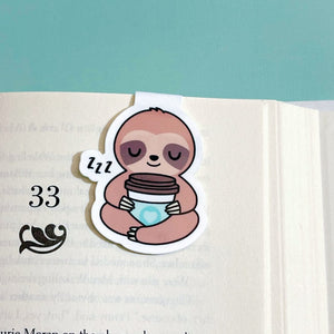 Coffee Sloth Magnetic Bookmark