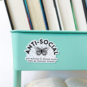 Antisocial Butterfly Book Cart Magnet