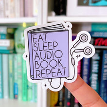 Load image into Gallery viewer, Eat Sleep Audiobook Repeat Sticker
