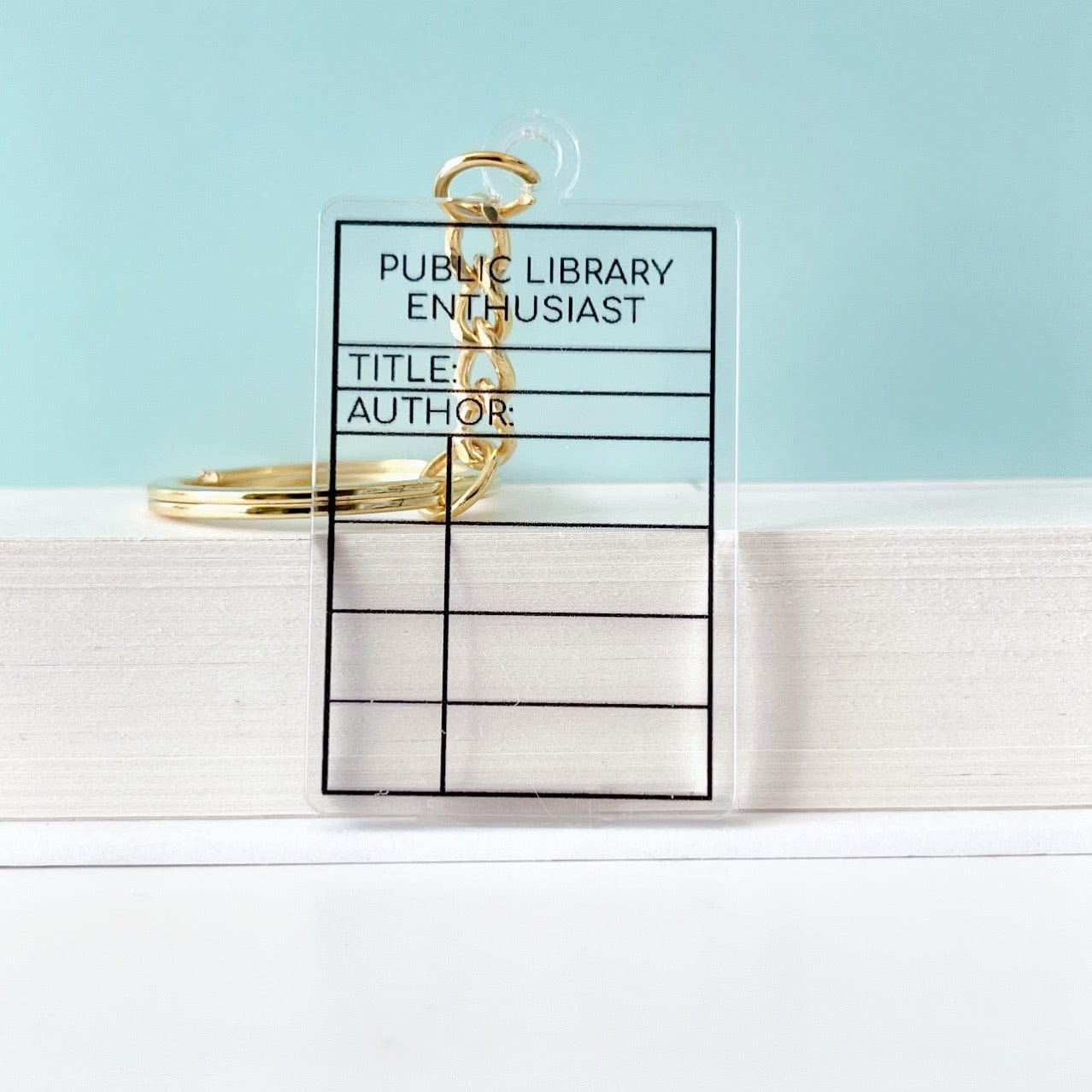 Transparent Library Enthusiast Keychain