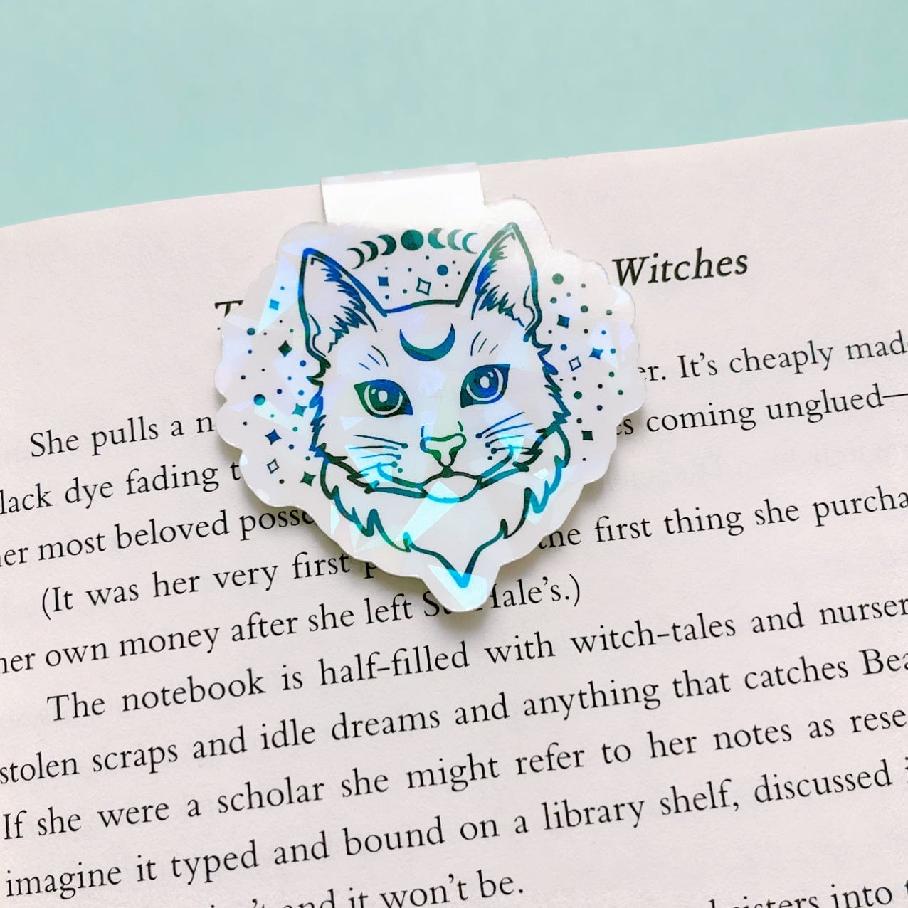 Holographic Cat Magnetic Bookmark