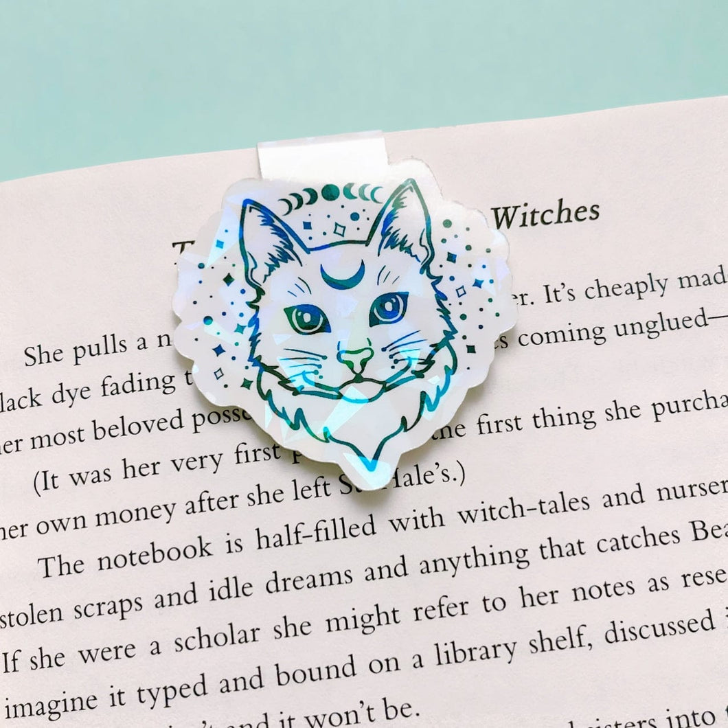 Holographic Cat Magnetic Bookmark
