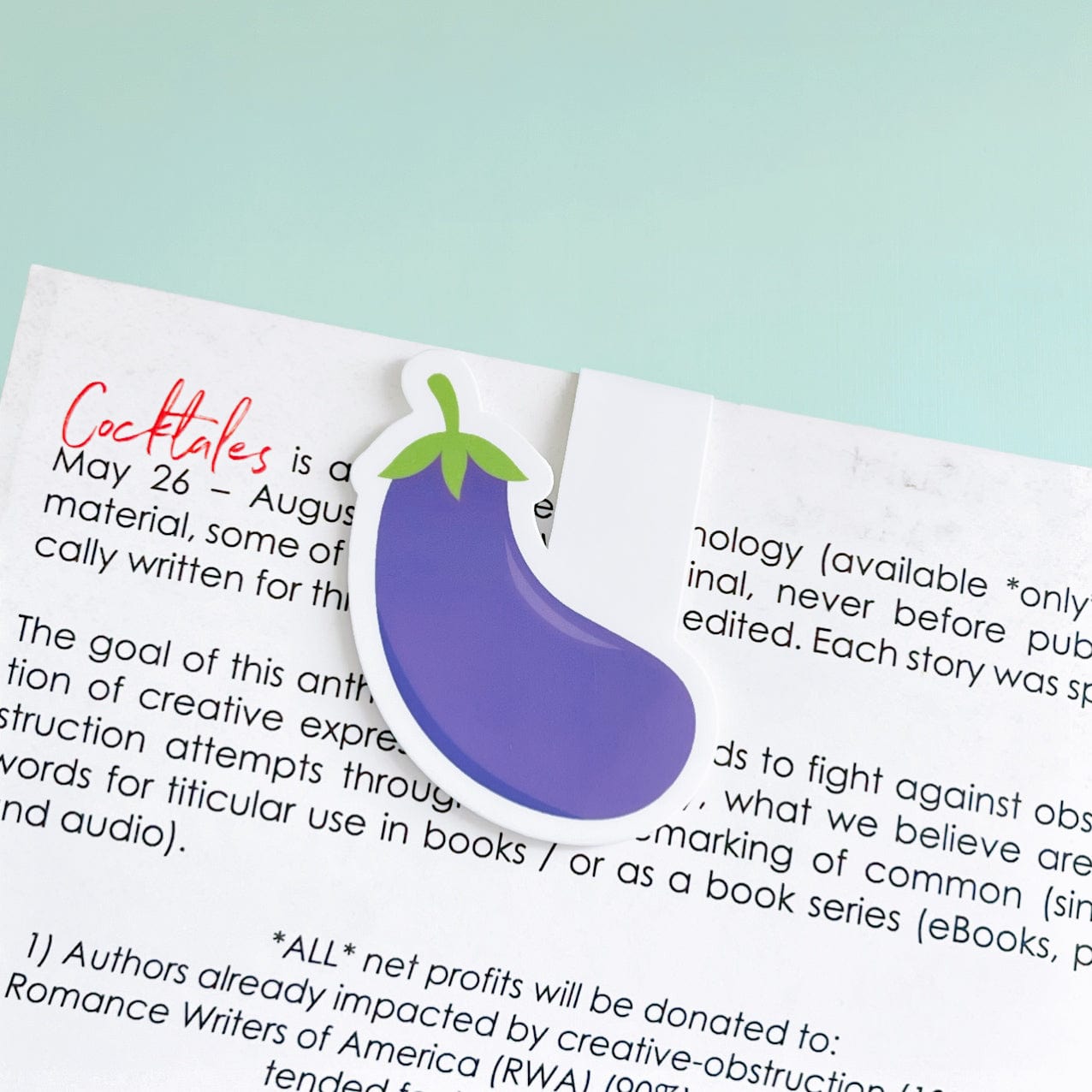 Eggplant Magnetic Bookmark