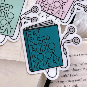 Eat Sleep Audiobook Repeat Sticker
