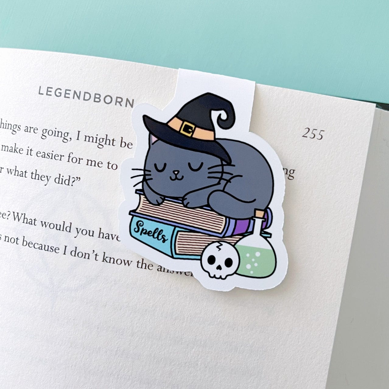 Witchy Cat Magnetic Bookmark