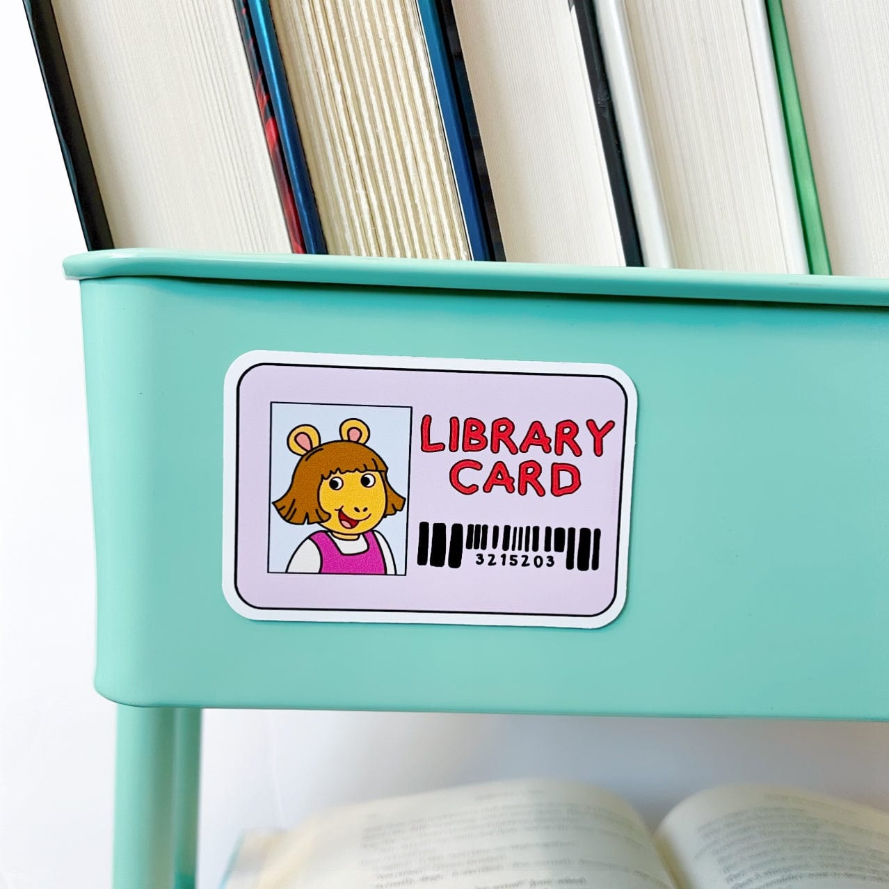 Little Sister Library Card Book Cart Magnet