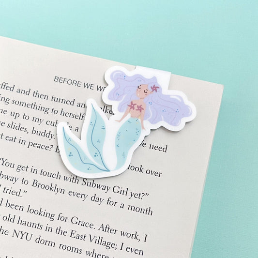 Purple Hair Mermaid Magnetic Bookmark